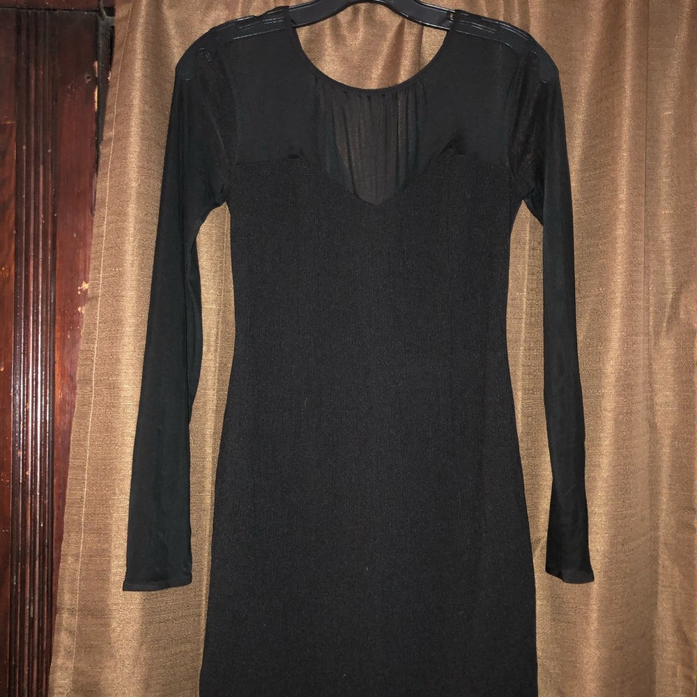 BCBGeneration black long sleeved mesh dress